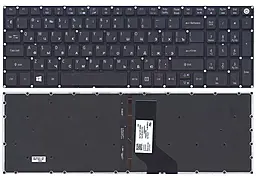 Клавіатура для ноутбуку Acer Aspire 3 A315-21, Aspire 3 A315-31 (AEZRTG00210) RU/ENG, з підсвічуванням, без рамки Black