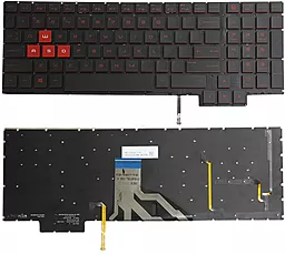 Клавіатура для ноутбуку HP Omen 15-CE з червоним підсвічуванням Black