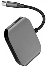 Мультипортовый USB-A хаб Hoco HB10 Yito USB-C -> SD/TF Card Reader/2хUSB2.0 Gray - миниатюра 3