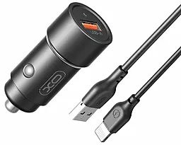 Автомобільний зарядний пристрій XO CC54 18w QC3.0 USB-A car charger + Lightning cable black - фото Автомобільний зарядний пристрій XO CC54 18w QC3.0 USB-A car charger + Lightning cable black