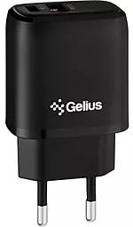 Сетевое зарядное устройство с быстрой зарядкой Gelius GP-HC014 Pro X-Duo 20w PD USB-C/USB-A ports fast charger black - фото Сетевое зарядное устройство с быстрой зарядкой Gelius GP-HC014 Pro X-Duo 20w PD USB-C/USB-A ports fast charger black