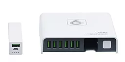Сетевое зарядное устройство LDNio A6802 40w 7xUSB-A ports charger + with Portable Power Bank white - фото Сетевое зарядное устройство LDNio A6802 40w 7xUSB-A ports charger + with Portable Power Bank white