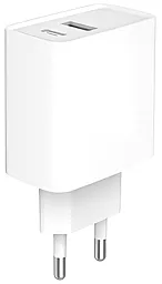 Сетевое зарядное устройство Gembird 20w PD/QC USB-C/USB-A ports home charger white (TA-UC-PDQC20-01-W)