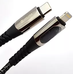 Кабель USB PD Veron CL02 LCD 27w 3a 1.2m USB Type-C - Lightning cable black - миниатюра 3