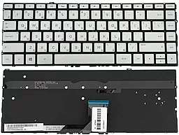 Клавиатура для ноутбука HP Envy 13-ad series с подсветкой клавиш без рамки Silver