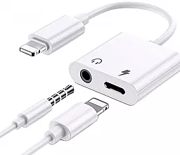 Аудіо-перехідник XO NB-R172B M-F Lightning -> Lightning + 3.5mm White - фото Аудіо-перехідник XO NB-R172B M-F Lightning -> Lightning + 3.5mm White