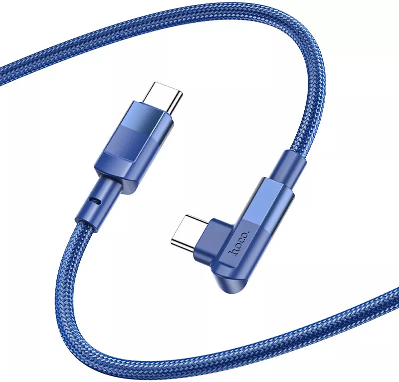 Кабель Hoco U108 100w USB Type-C - Type-C 100w 5a 2м PD cable Blue - фото 4