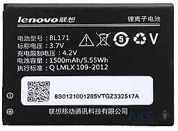 Акумулятор Lenovo A390 IdeaPhone / BL171 (1500 mAh) - мініатюра 2
