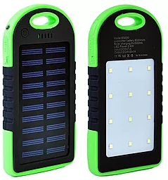 Повербанк MANGO Solar + LED 2USB 6000mAh Black/Green - фото Повербанк MANGO Solar + LED 2USB 6000mAh Black/Green