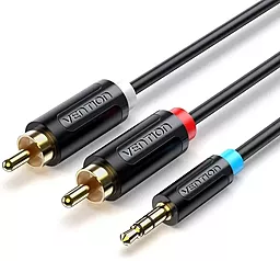 Аудіо кабель Vention AUX mini Jack 3.5mm - 2xRCA M/M cable 0.5 м black (BCLBD) - фото Аудіо кабель Vention AUX mini Jack 3.5mm - 2xRCA M/M cable 0.5 м black (BCLBD)