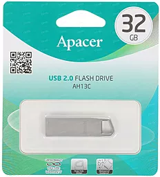 Флешка Apacer AH13С 32Gb USB 2.0 Metal Silver (AP32GAH13CS-1) - фото Флешка Apacer AH13С 32Gb USB 2.0 Metal Silver (AP32GAH13CS-1)