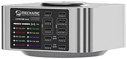 Зарядна станція Mechanic X-Power Max 300w PD 10xUSB-C ports fast charger + wireless panel gray - фото Зарядна станція Mechanic X-Power Max 300w PD 10xUSB-C ports fast charger + wireless panel gray