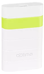 Повербанк Optima Promo Series OP-6 6000mAh White/Green - фото Повербанк Optima Promo Series OP-6 6000mAh White/Green