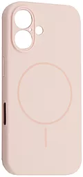 Чехол Silicone Case Full Camera Fine Ring MagSafe для Apple iPhone 16 Chalk Pink - фото Чехол Silicone Case Full Camera Fine Ring MagSafe для Apple iPhone 16 Chalk Pink