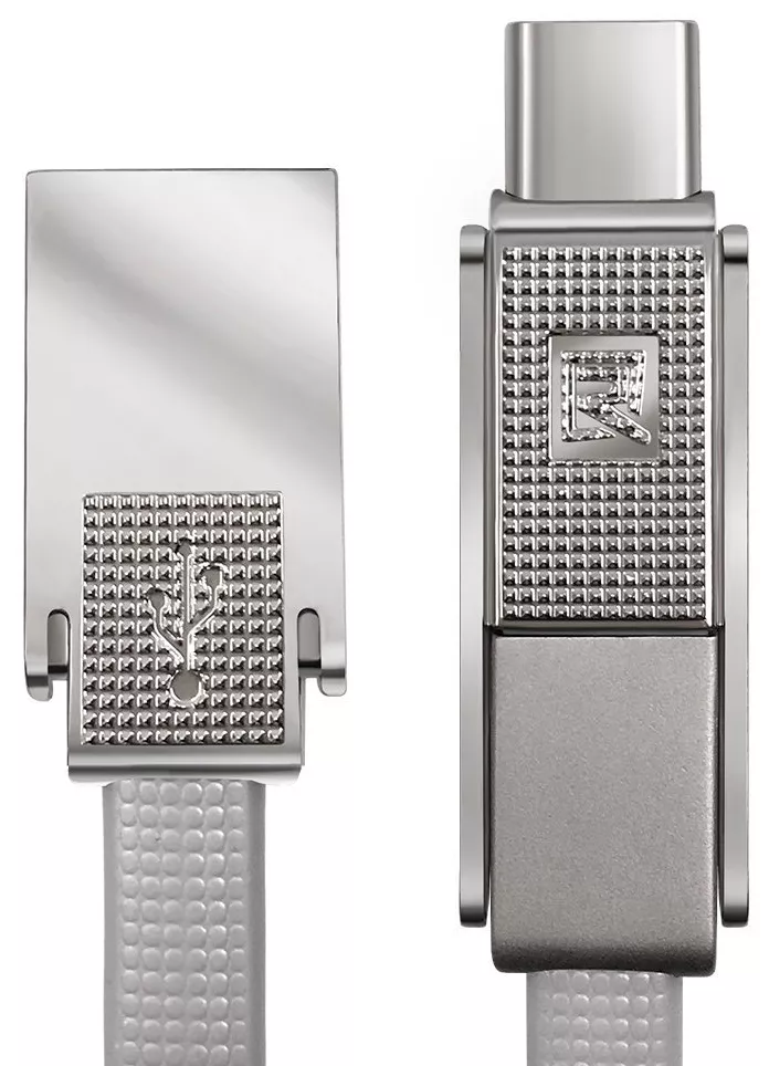 Универсальный кабель Remax RC-070th Gplex 3-in-1 USB-A to Type-C/Lightning/micro USB 12w 2.4a 1м cable Silver - фото 1