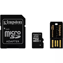 Карта пам'яті Kingston microSDHC 32GB Class 4 + SD-адаптер (MBLY4G2/32GB) - фото Карта пам'яті Kingston microSDHC 32GB Class 4 + SD-адаптер (MBLY4G2/32GB)