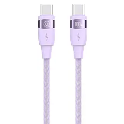 Кабель Usams U85 USB Type-C - Type-C 100w 5a 2м PD cable Purple (US-SJ633) - фото Кабель Usams U85 USB Type-C - Type-C 100w 5a 2м PD cable Purple (US-SJ633)