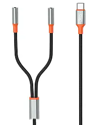Аудіо розгалужувач XO NB-R269B USB Type-C - mini Jack 3.5mm M/2xF 1.2 м black