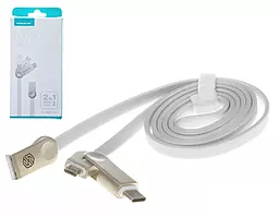 Універсальний кабель Nillkin 2-in-1 USB-A to Type-C/micro USB 10.5w 1м cable White - фото Універсальний кабель Nillkin 2-in-1 USB-A to Type-C/micro USB 10.5w 1м cable White