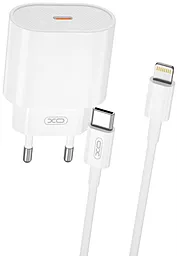 Сетевое зарядное устройство XO L81B 20w PD USB-C home charger + USB-C to Lightning cable white
