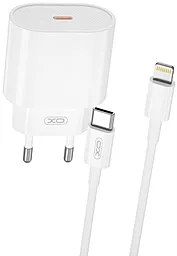Мережевий зарядний пристрій XO L81B 20w PD USB-C home charger + USB-C to Lightning cable white - фото Мережевий зарядний пристрій XO L81B 20w PD USB-C home charger + USB-C to Lightning cable white
