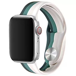Змінний ремінець для розумного годинника Rainbow для Apple watch 42mm / 44mm Білий / Зелений