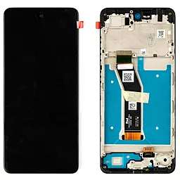 Дисплей Motorola Moto E14 с тачскрином и рамкой, оригинал, Black