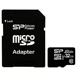 Карта пам'яті Silicon Power microSDHC 32GB Elite Class 10 UHS-I U1 + SD-адаптер (SP032GBSTH011V10SP)