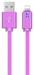 Кабель USB Hoco UPL12 Plus Lightning with LED Jelly  Mauveine