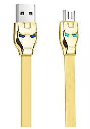 Кабель Hoco U14 Steel Man USB-A - micro USB 12w 2.4a 1.2м cable Gold - фото Кабель Hoco U14 Steel Man USB-A - micro USB 12w 2.4a 1.2м cable Gold