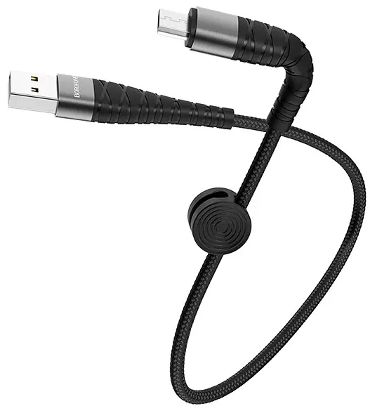 Кабель Borofone BX32 Munificent USB-A - micro USB 12w 2.4a 0.25м cable Black - фото 3