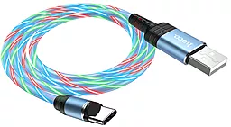 Кабель Hoco U90 Ingenious Streamer USB-A - Type-C 12w 2.4a 1м cable Blue