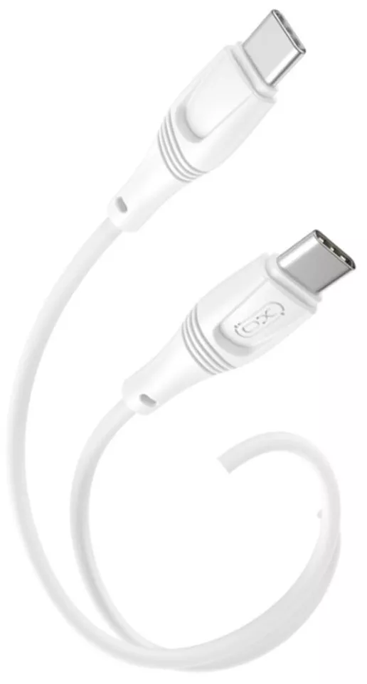 Кабель XO NB-Q239B USB Type-C - Type-C 60w 3a 1м PD cable White - фото 1