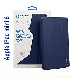 Чехол для планшета BeCover Soft Edge с креплением Apple Pencil для Apple iPad mini 6 2021 Deep Blue (706825) - фото Чехол для планшета BeCover Soft Edge с креплением Apple Pencil для Apple iPad mini 6 2021 Deep Blue (706825)