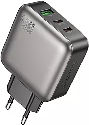 Сетевое зарядное устройство Borofone BAS56A 45w GaN PD 2xUSB-C/USB-A ports fast charger black