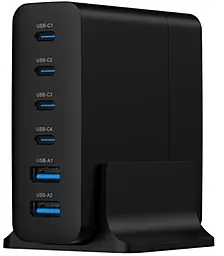 Сетевое зарядное устройство Gembird 75w PD 4xUSB-A/USB-C ports charger black (TA-UC-2A4C-PD75-01-BK) - фото Сетевое зарядное устройство Gembird 75w PD 4xUSB-A/USB-C ports charger black (TA-UC-2A4C-PD75-01-BK)