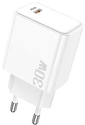 Мережевий зарядний пристрій з швидкою зарядкою Borofone BA77A 30W PD/QC 3A USB-C + USB-C cable White - мініатюра 5