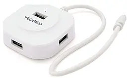 USB Type-C хаб Veggieg 4-in-1 USB 2.0 white (YT-TC-V-C242) - фото USB Type-C хаб Veggieg 4-in-1 USB 2.0 white (YT-TC-V-C242)