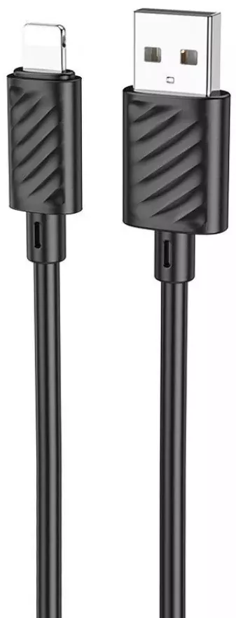 Кабель Hoco X88 Gratified USB-A - Lightning 12w 2.4a 1м cable Black - фото 1