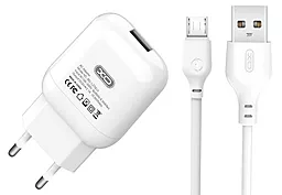 Сетевое зарядное устройство XO L37 2.1a home charger + micro USB cable white - фото Сетевое зарядное устройство XO L37 2.1a home charger + micro USB cable white