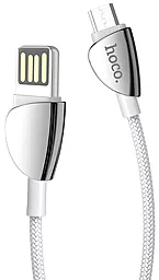 Кабель Hoco U62 Simple USB-A - micro USB 12w 2.4a 1.2м cable Silver - фото Кабель Hoco U62 Simple USB-A - micro USB 12w 2.4a 1.2м cable Silver