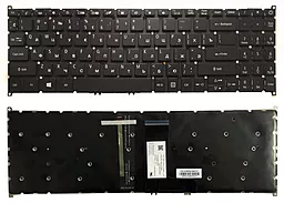 Клавіатура для ноутбуку Acer SWIFT SF315-51 без рамки підсвітка клавіш чорна