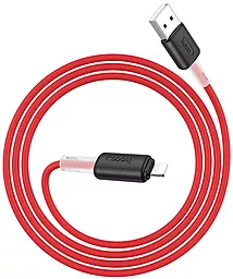 Кабель Hoco X48 Soft Silicone USB-A - Lightning 12w 2.4a 1м cable Red - мініатюра 3