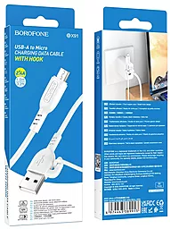 Кабель Borofone BX91 USB-A - micro USB 12w 2.4a 1м cable White - мініатюра 4 Кабель Borofone BX91 USB-A - micro USB 12w 2.4a 1м cable White - мініатюра 4