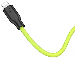 Кабель USB Hoco X21 Plus Silicone Lightning Cable Black/Green - миниатюра 3