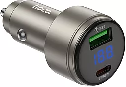Автомобільний зарядний пристрій Hoco Z57B 30w PD/QC USB-C/USB-A ports car charger gold - фото Автомобільний зарядний пристрій Hoco Z57B 30w PD/QC USB-C/USB-A ports car charger gold