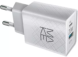 Сетевое зарядное устройство с быстрой зарядкой MAKE 20W 3A PD/QC USB-A-C White (MCW-324PWH) - миниатюра 2