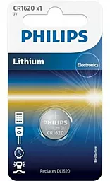 Батарейки Philips CR1620 Lithium 1шт 3 V