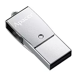 Флешка Apacer 16GB AH730 Silver USB 2.0 OTG (AP16GAH730S-1) - миниатюра 2