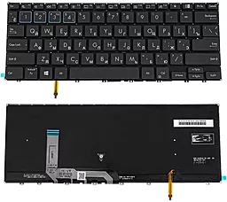 Клавиатура для ноутбука Asus B7402 series с подсветкой клавиш без рамки Black